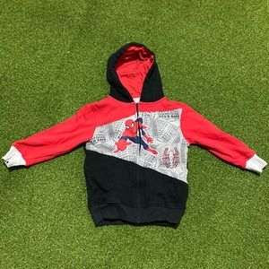 Marvel Spiderman full zip hoodie black and red size 6